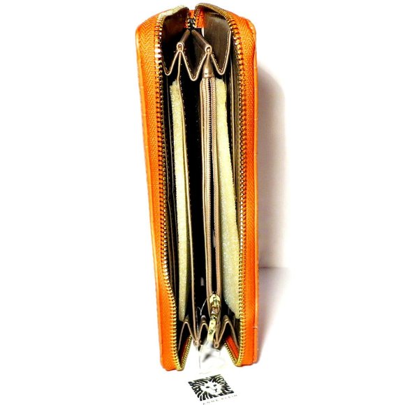 ANNE KLEIN - Trendy Orange Zip Around Wallet - ALLIGATOR ALLEY SLGS - Picture 6 of 7